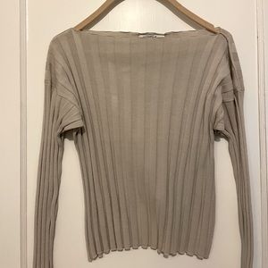 Vintage Zoran Beige Boatneck Cotton Sweater (SX)